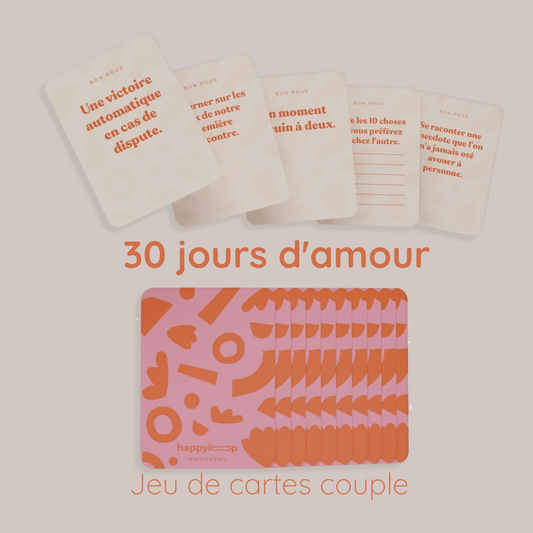 30 Jours d’amour à distribuer | Jeu de cartes | Cadeau Couple Coupons