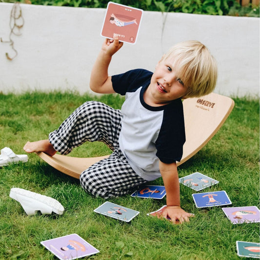 Planche d'équilibre + 10 Cartes de Yoga